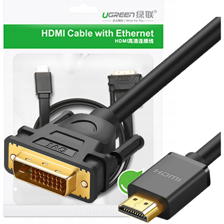 Ugreen kabel przewód HDMI - DVI 4K 60Hz 30AWG 1m czarny (30116)