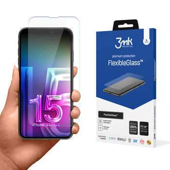 3MK FLEXIBLEGLASS SZKŁO HYBRYDOWE DO APPLE IPHONE 15 OCHRONA EKRANU