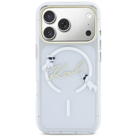 Etui Karl Lagerfeld IML Choupettes Karl  Script Logo MagSafe do iPhone 17 Pro Max przezroczysty