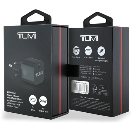TUMI ŁADOWARKA SIECIOWA USB-C DO IPHONE 13 14 15 20W SZYBKIE ŁADOWANIE