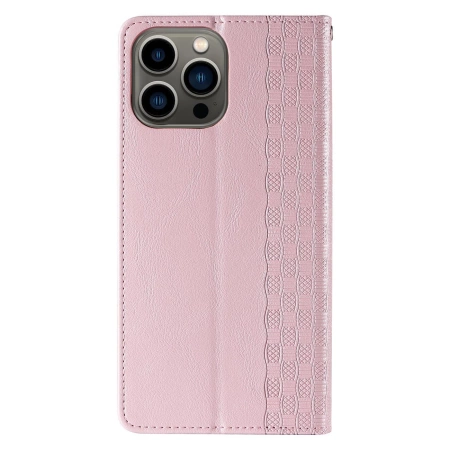 Magnet Strap Case etui iPhone 14 Plus pokrowiec z klapką portfel mini smycz podstawka różowe