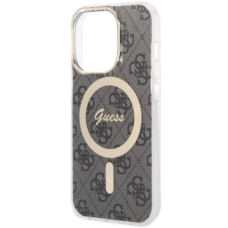 Etui Guess 4G MagSafe na iPhone 14 Pro - czarne