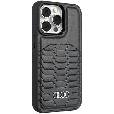 AUDI HARDCASE DO IPHONE 15 PRO POKROWIEC DO MAGSAFE Z SKÓRY SYNTHETYCZNEJ