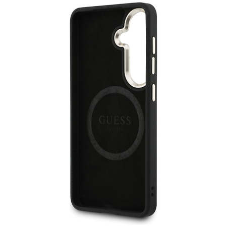 Guess nakładka 4G Big Rhinestone Triangle Strap MagSafe do Samsung Galaxy S26 czarna