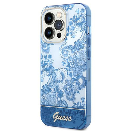 Guess GUHCP14XHGPLHB iPhone 14 Pro Max 6,7" niebieski/blue hardcase Porcelain Collection