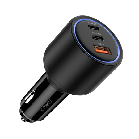 TECH-PROTECT CC04 ŁADOWARKA SAMOCHODOWA 3-PORTOWA DO TELEFONÓW PD130W QC3.0