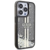 Etui Guess Liquid Glitter Gold Stripes na iPhone 15 Pro - czarne
