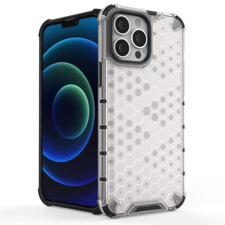 HURTEL ETUI PANCERNE DO IPHONE 13 PRO MAX HONEYCOMB Z ŻELOWĄ RAMKĄ
