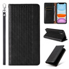 Magnet Strap Case etui do Samsung Galaxy A12 5G pokrowiec portfel + mini smycz zawieszka czarny
