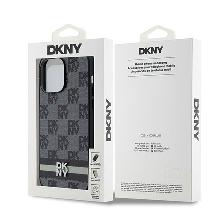 DKNY ETUI HARDCASE DO IPHONE 14 PRO MAX 6.7 LEATHER CHECKERED MONO PATTERN