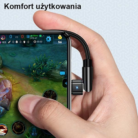 USAMS KABEL MICRO USB 2A DO ANDROID 1M OBROTOWY PLECIONY SZYBKIE ŁADOWANIE