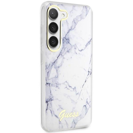 Etui Guess GUHCS23SPCUMAH S23 S911 - białe Marble