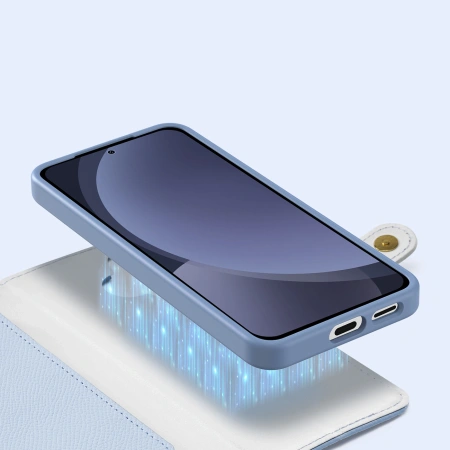 DUX DUCIS POKROWIEC SKÓRZANY DO SAMSUNG GALAXY S25+ Z ODŁĄCZANYM PORTFELEM
