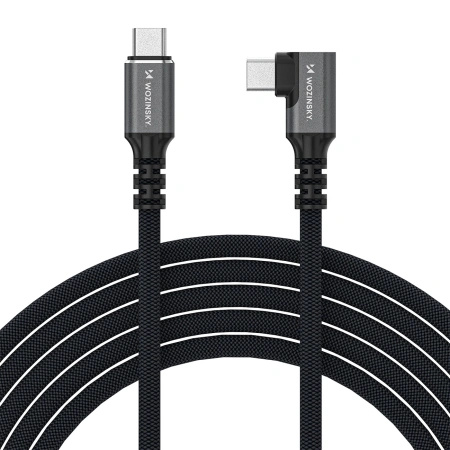 Kabel kątowy Wozinsky WPS1-UY41S USB-C USB4 40Gb/s 240W 1,5m 4K - czarny
