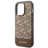 Etui Guess GCube Stripes MagSafe GUHMP14LHGCFSEW na iPhone 14 Pro - brązowe