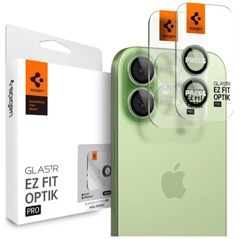 Osłona aparatu Spigen Optik Pro Glas.TR  "EZ FIT" Camera Protector 2szt do iPhone 17 / 16 / 16 Plus zielony