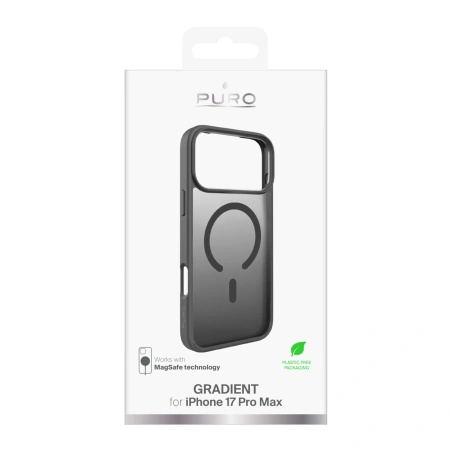 Etui Puro Gradient TPU kompatybilne z MagSafe na iPhone 17 Pro Max - szare