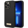 Guess GUHMP14LSBPLK iPhone 14 Pro 6,1" czarny/black hard case Silicone Logo Plate MagSafe