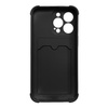 Card Armor Case etui pokrowiec do Xiaomi Redmi 10X 4G / Xiaomi Redmi Note 9 portfel na kartę silikonowe pancerne etui Air Bag czarny
