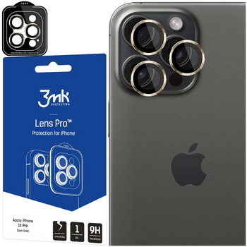 Apple iPhone 15 Pro Max - 3mk Lens Protection Pro Dark Gold