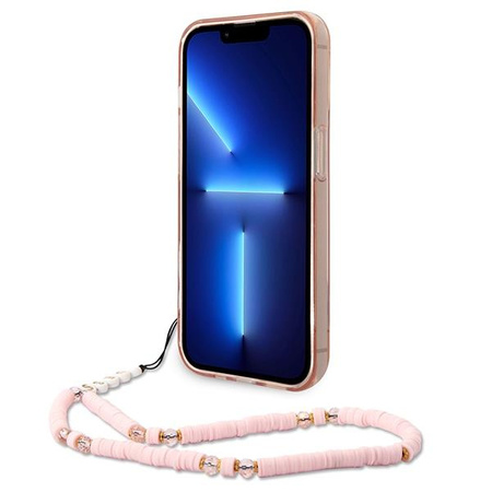 Guess GUHCP14XHGCOHP iPhone 14 Pro Max 6,7" różowy/pink hardcase Translucent Pearl Strap