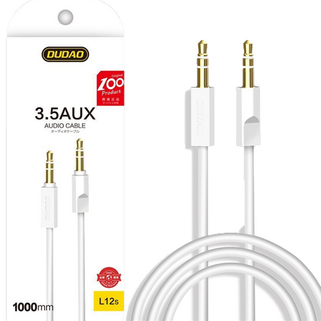 Dudao kabel AUX mini jack 3.5mm 1m 3 polowy stereo biały (L12S white)