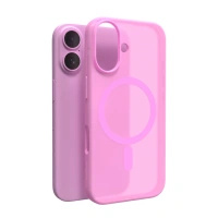 Etui silikonowe Puro Daylight MagSafe do iPhone 16 - różowe