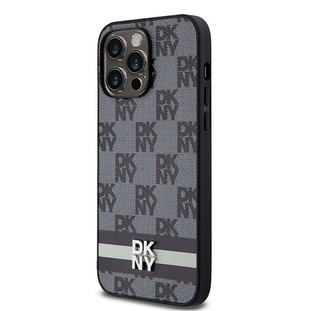 DKNY ETUI HARDCASE DO IPHONE 14 PRO MAX 6.7 LEATHER CHECKERED MONO PATTERN