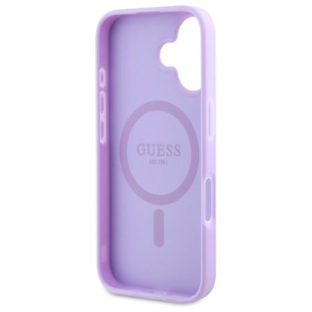 GUESS HARDCASE DO IPHONE 16 PLUS DO MAGSAFE SAFFIANO PEONY CLASSIC LOGO