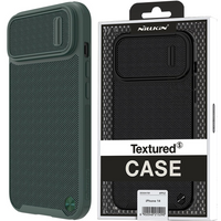 Nillkin Textured S Case etui iPhone 14 Plus pancerny pokrowiec z osłoną na aparat zielony