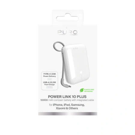 PURO POWERBANK 10000MAH POWER LINK DO IPHONE XIAOMI GALAXY Z WBUDELOWANYM