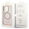 Etui Guess GUHMP14XHTCMP na iPhone 14 Pro Max - różowe Gold Outline Translucent MagSafe