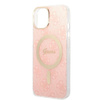 Guess zestaw ładowarka MagSafe + etui do iPhone 14 6,1" różowe 4G Print (GUBPP14SHMEACSK)