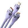 BASEUS KABEL PRZEWÓD 3W1 DO LIGHTNING IPHONE 12 13 14 USB-C MICRO 100W 1.5M