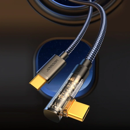 JOYROOM GAMINGOWY KABEL USB-C DO USB-C 100W 1.2M KĄTOWY DO TELEFONÓW GIER