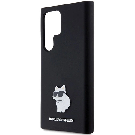 Etui Karl Lagerfeld Silicone Choupette Metal Pin na Samsung Galaxy S23 Ultra - czarne