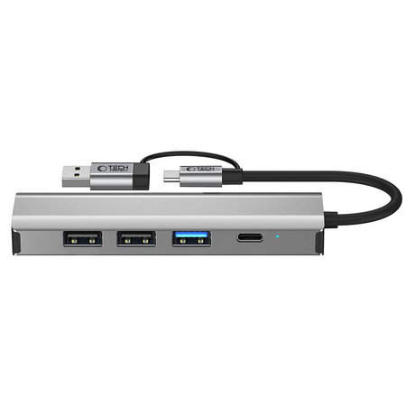 TECH-PROTECT HUB ADAPTER 5IN1 TYPE-C DO USB2.0 USB3.0 RJ45 KOMPUTER MACBOOK