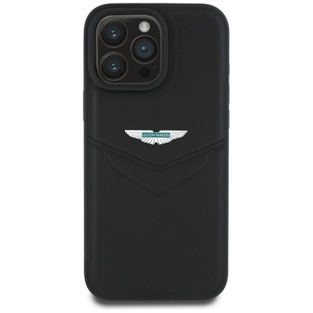 Etui Aston Martin HC Leather Victory     Design do iPhone 16 Pro czarny