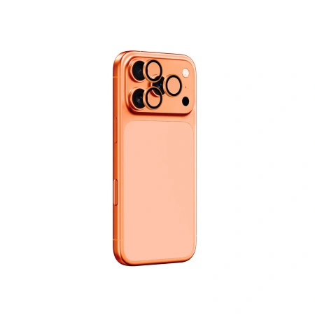 Szkło na obiektyw AMAZINGTHING AR Sapphire na iPhone 17 Pro / Pro Max - z pomarańczową ramką