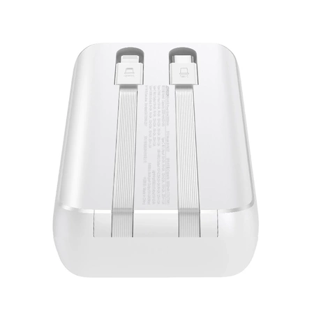 Mini powerbank z wbudowanymi kablami Joyroom JR-PBC06 30W 10000mAh - biały