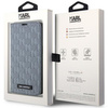 Etui Karl Lagerfeld Saffiano Monogram KLBKP14LSAKLHPG na iPhone 14 Pro - srebrne