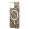 Guess zestaw ładowarka MagSafe + etui do iPhone 14 Plus 6,7" brązowe 4G Print (GUBPP14MH4EACSW)
