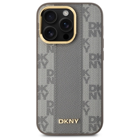 DKNY ETUI HARDCASE DO IPHONE 14 PRO 6.1 LEATHER CHECKERED MONO PATTERN