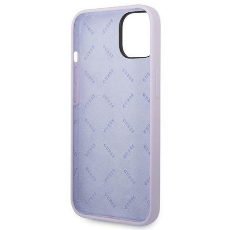 Etui Guess GUHCP14SSLSMU na iPhone 14 - fioletowe Silicone Vintage Gold Logo