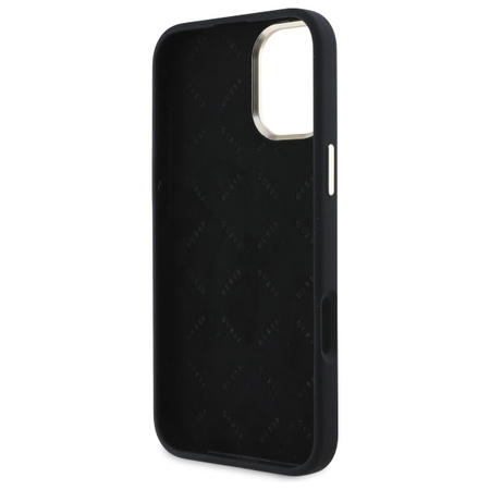 GUESS POKROWIEC HARDCASE DO IPHONE 16 6.1 Z LOGO I STRASS SILIKONOWY