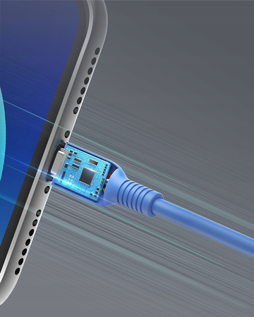 INNOSTYLE JAZZY KABEL USB LIGHTNING MFI SZYBKIEGO ŁADOWANIA DO IPHONE KEVLAR 2M NIEBIESKI