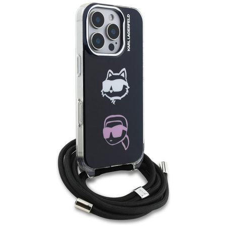 Etui Karl Lagerfeld IML Crossbody        Karl&Choupette Head do iPhone 16 Pro Max czarny