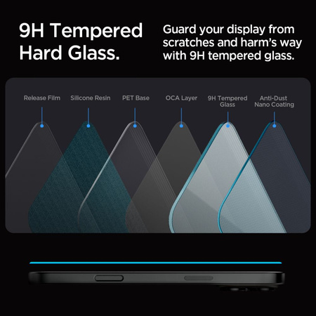 SPIGEN SZKŁO HARTOWANE GLAS.TR EZ FIT DO IPHONE 16 PRO Z ŁATWYM MONTAŻEM