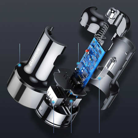 Baseus Magic Series Dual QC - ładowarka samochodowa Quick Charge 3.0 2x USB 45W 6A czarny (CCMLC20A-01)