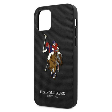 US Polo USHCP12MPUGFLBK iPhone 12/12 Pro 6,1" czarny/black Polo Embroidery Collection